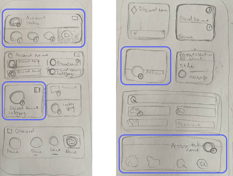 Discord widget design exploration across sizes