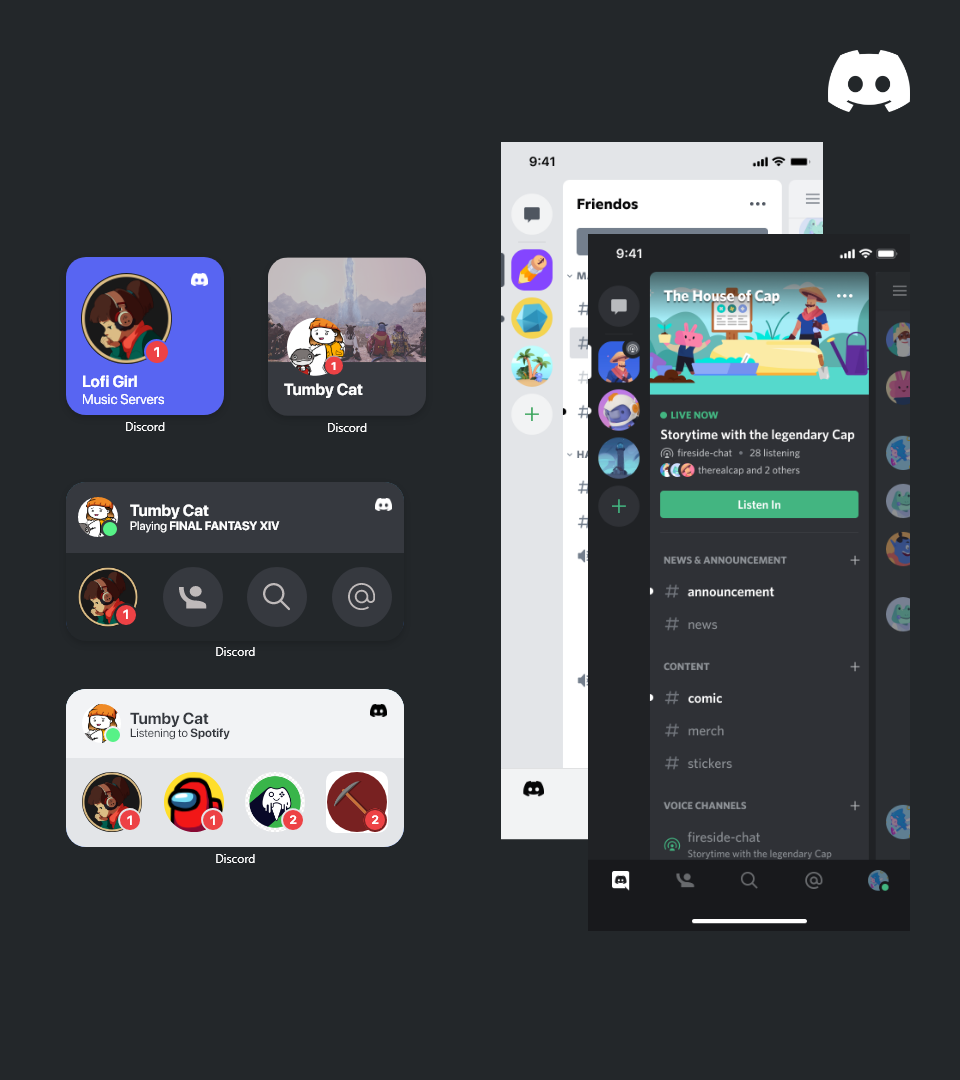 Discord widget final annotated designs