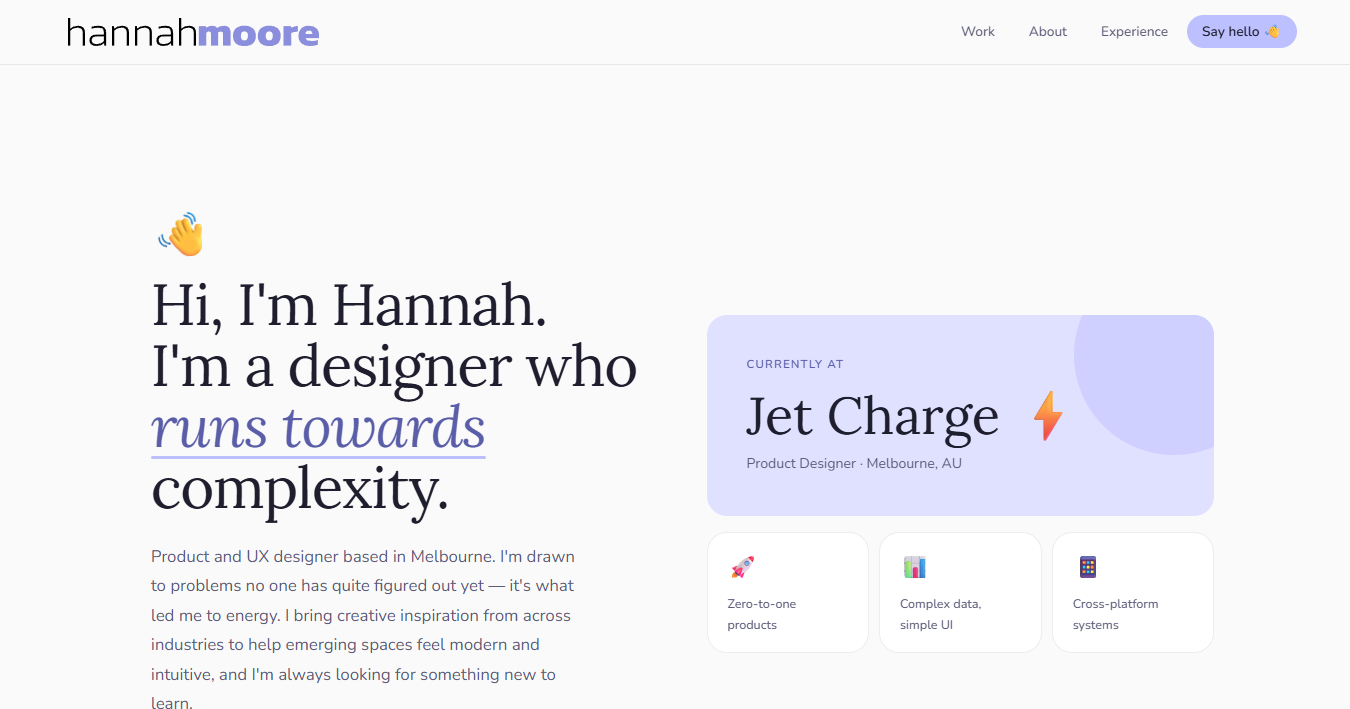 Hannah Moore — Product/UX Designer